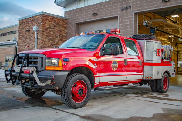 South Metro Fire Rescue - Brush 19 is a RAM 5500 4x4 that carries